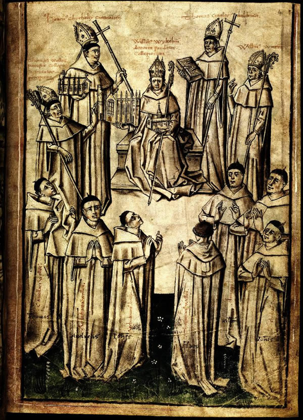 MS 288, f. 4r, Chaundler’s life of William of Wykeham, 15thC