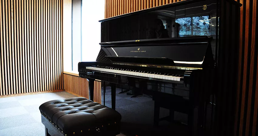 Steinway in a practice room