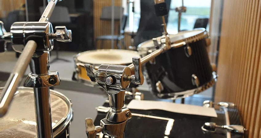 Drums in a practice room