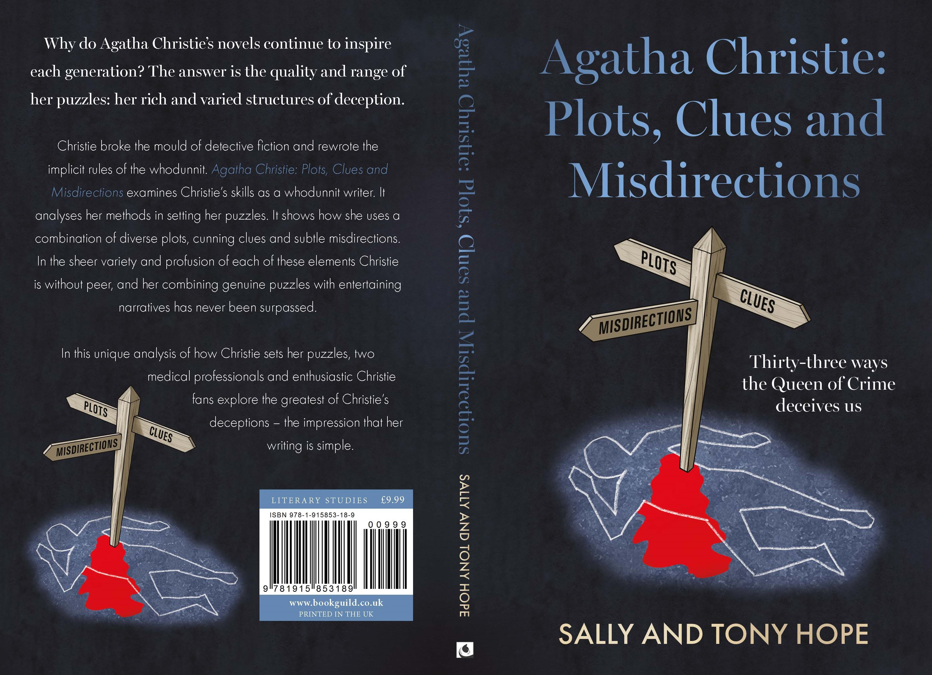 The front and back covers of Agatha Christie: Plots, Clues and Misdirections by Sally and Tony Hope