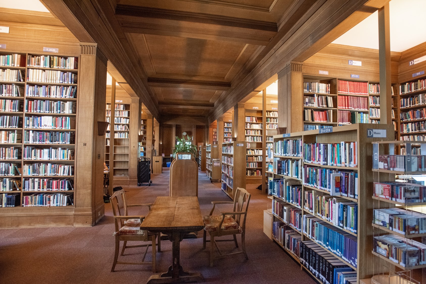 New College Library with books and seating