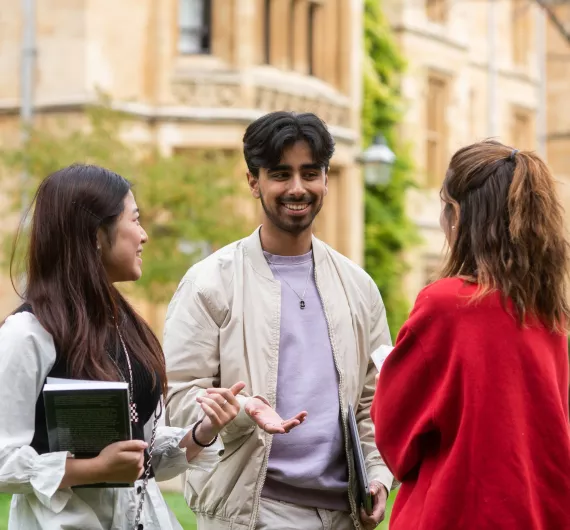 Students in Holywell Quad