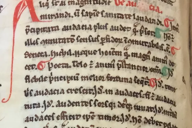 New College Library, Oxford, MS 98, f. 60v [detail]
