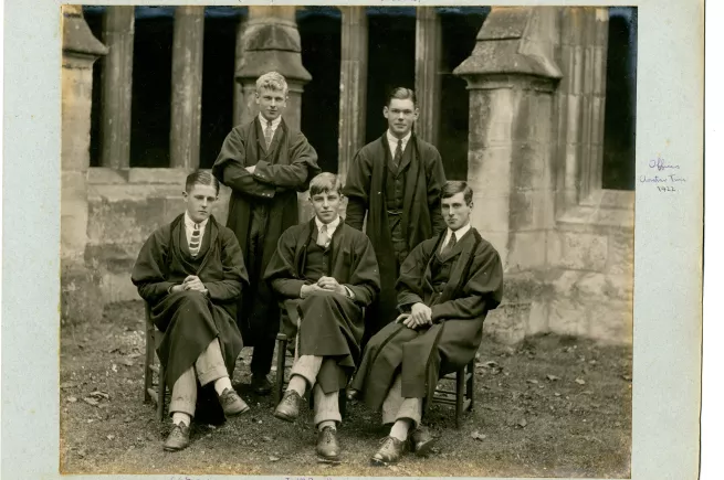 Photograph of Winchester College Officers, 1922—showing J. W. McDougall (centre), Winchester College Archives, Winchester, G5/8/5