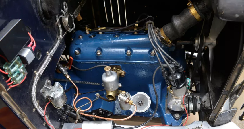 Engine of old Morris car