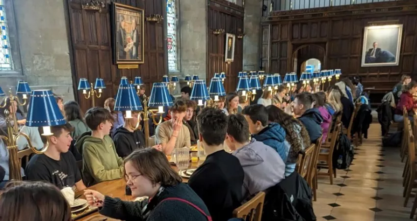 Students having lunch in the Dining Hall