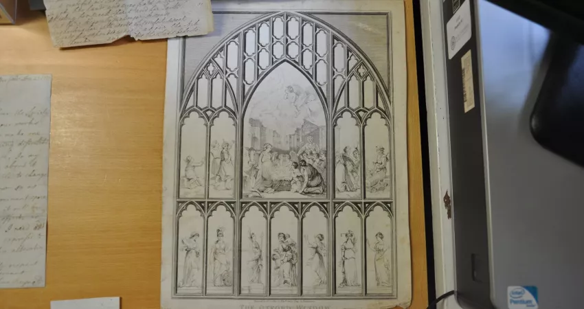 Sketch design of a stained glass window