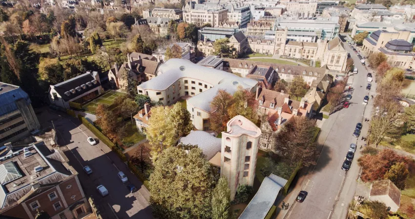 An aerial view of the Gradel tower which will house the Institute