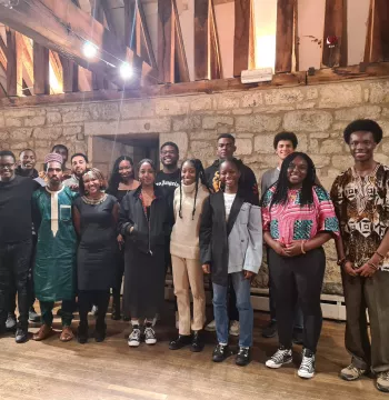 Students attending the Black History Month event in the Long Room