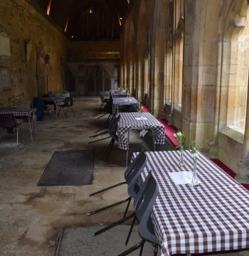 Opera in the Warden's Garden, table set up